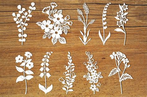 Wildflowers set 2 SVG files for Silhouette Cameo and Cricut. By ...