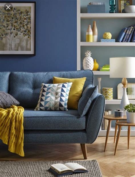 17 façons tendance d'associer le bleu & le jaune dans le salon | Blue ...