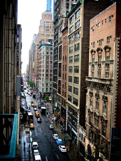 View of the street from the hotel balcony