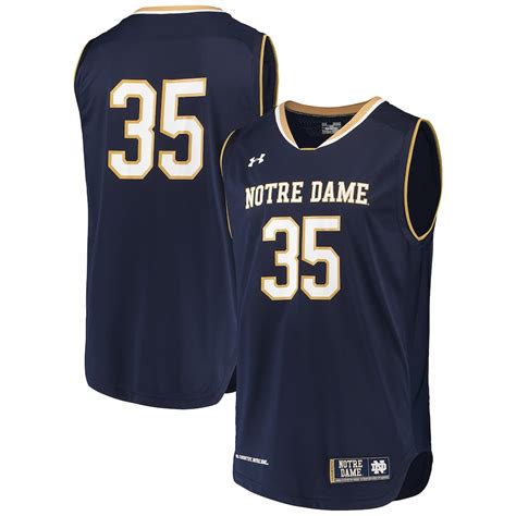 Under Armour #35 Notre Dame Fighting Irish Navy/Gold Replica Basketball Jerseys