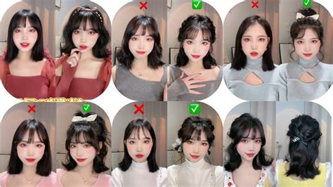 Quick and Easy 💌Short Hairstyle Tutorial Korean styles for girls - YouTube