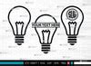Light Bulb Monogram, Light Bulb Silhouette, Light Bulb SVG Cut Files ...