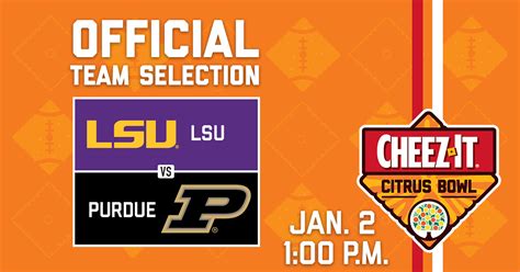 LSU and Purdue to square off in 2023 Cheez-It Citrus Bowl on Jan. 2 at 1 p.m. - Cheez-It Citrus Bowl