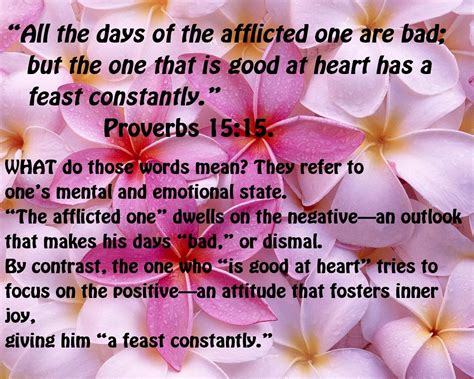 Proverbs 15:15 | Proverbs, The afflicted, Emotions