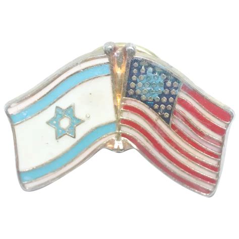 Vintage America Israel Flag Pin - Etsy