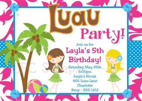 9 Best Images of Free Printable Luau Blank Party Invitations - Luau Party Invitation Printable ...