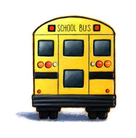 Stock Illustration - Illustration of the rear of a school bus