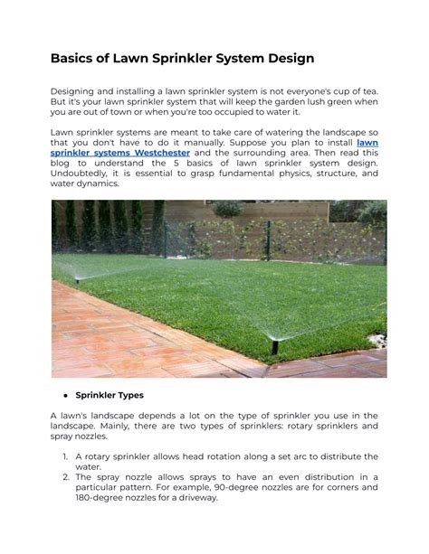 PPT - Basics of Lawn Sprinkler System Design.docx PowerPoint Presentation - ID:11277482