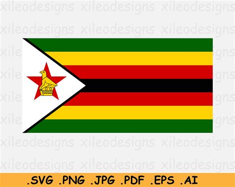 Zimbabwe National Flag SVG Zimbabwean Nation Country Banner - Etsy