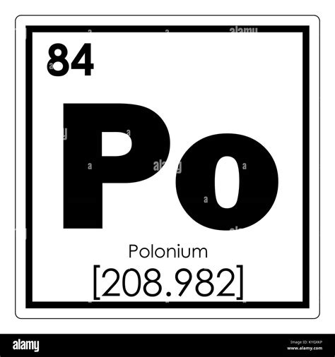 Polonium chemical element periodic table science symbol Stock Photo - Alamy