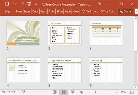 College Syllabus Presentation Template for PowerPoint