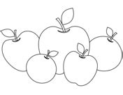 Five Apples Coloring page | Apple coloring pages, Apple coloring ...