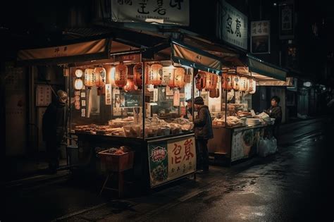 Premium AI Image | japanese street food