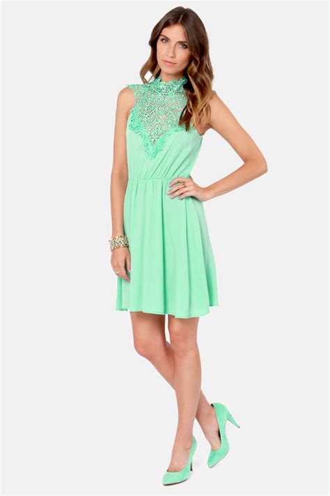 Sexy Lace Dress - Mint Green Dress - Mint Dress - Backless Dress - $50.00