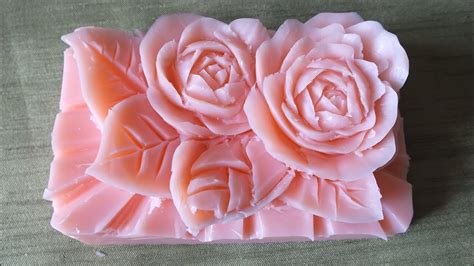 How to Make Carving Soap a rose Flowers handmade การแกะสลักผลไม้ - YouTube