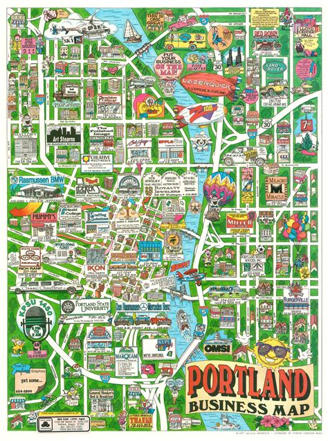 Portland Business Map | Curtis Wright Maps