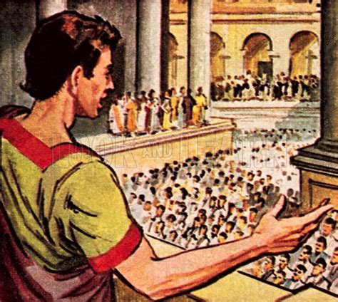 Mark Antony speaking about the murdered Julius Caesar to the … stock image | Look and Learn