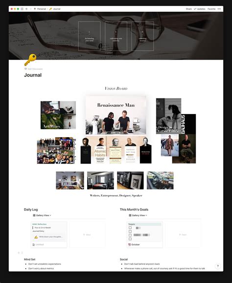 Notion Vision Board Template