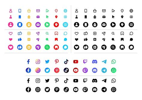 Free Vector | Icons and Social media logos collection for business cards and webs