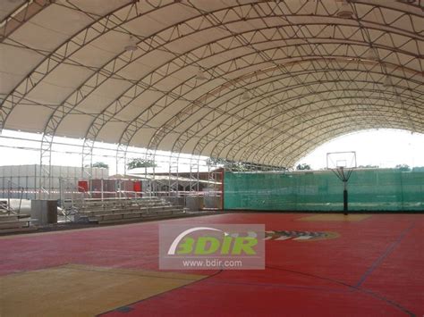 Basketball Court Dome Tensile Structure Roof Shade | Canopy outdoor, Outdoor basketball court ...