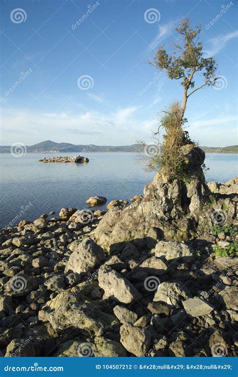 Bracciano`s Lake, View from Anguillara Sabazia Stock Photo - Image of ...