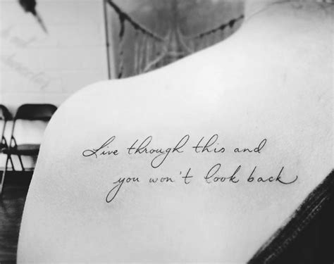 "Live through this and you won't look back" tattoo quote ... Ink... By Elisa Ngo from Toronto ...