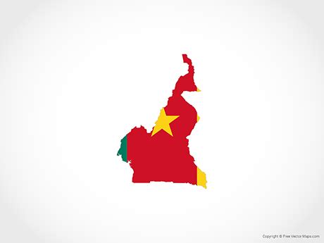 Printable Vector Map of Cameroon - Flag | Free Vector Maps