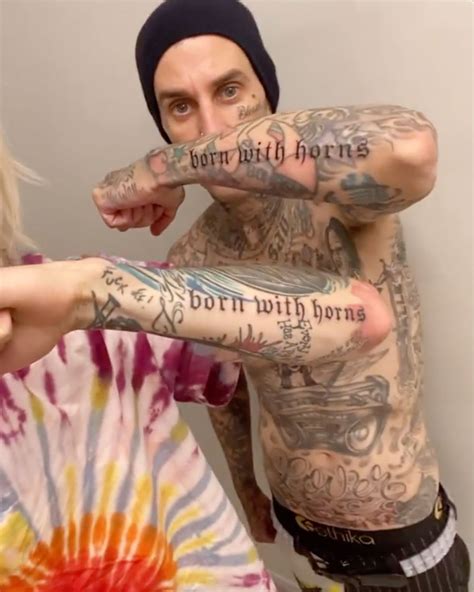 Travis Barker, Machine Gun Kelly Get ‘Born With Horns’ Tattoos | Us Weekly