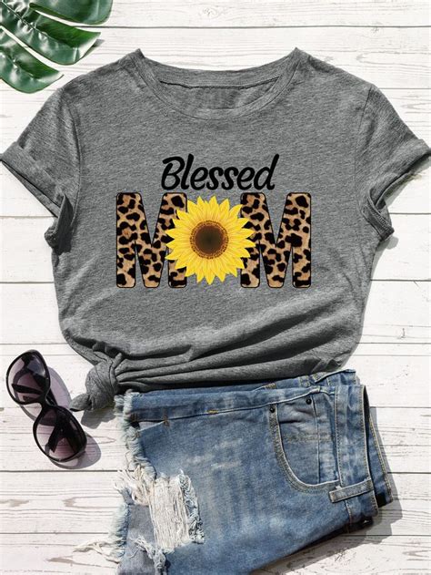 Sunflower & Letter Graphic Tee | Printed tee women, Tees, Printed tees