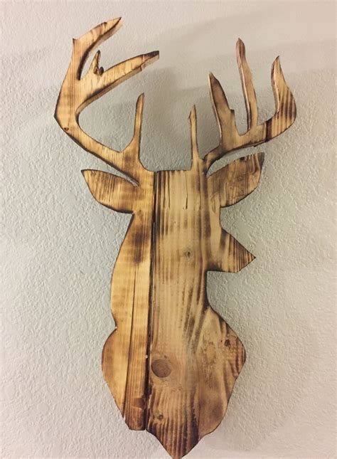 Deer Head | Wildlife decor, Antler art, Carved wood wall art