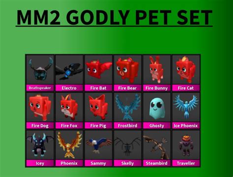 Mm2 godly pet set, Video Gaming, Gaming Accessories, In-Game Products ...