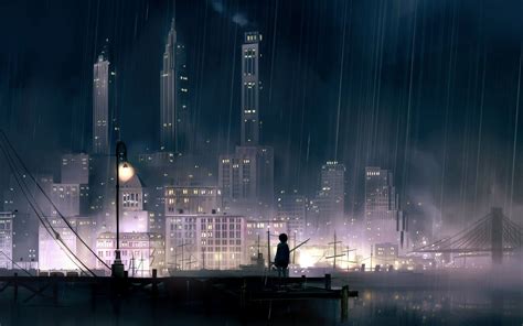 Anime Night City Rain Wallpapers - Wallpaper Cave