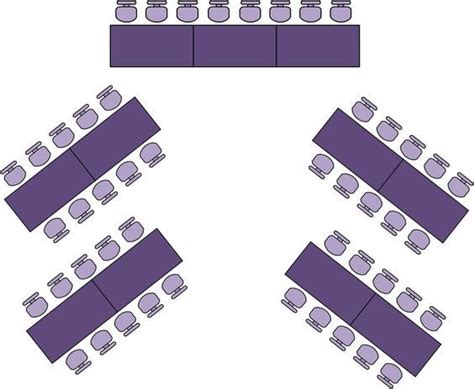 Rectangular Table Wedding Layout | Chevron Seating Arrangement