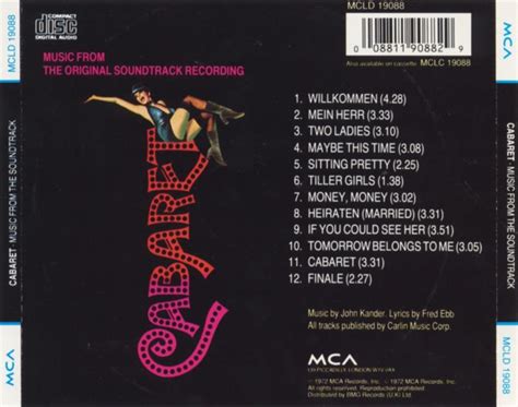 Cabaret: ost : - original soundtrack buy it online at the soundtrack to ...