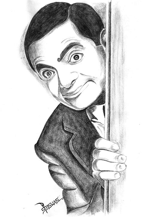 Pencil Sketch of Mr. Bean | DesiPainters.com