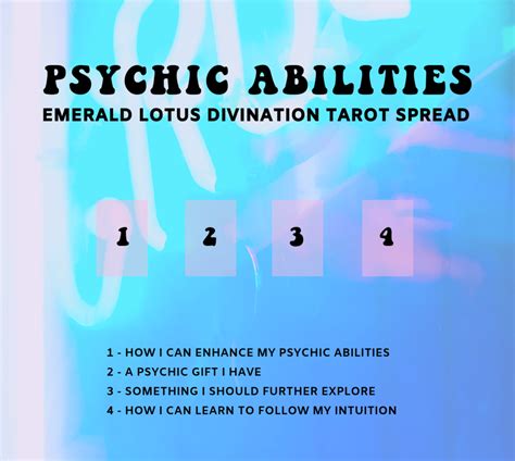 Psychic Abilities Tarot Spread — Emerald Lotus | Tarot spreads, Tarot book, Reading tarot cards