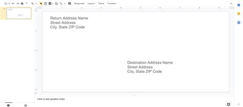 Google Docs Envelope Template