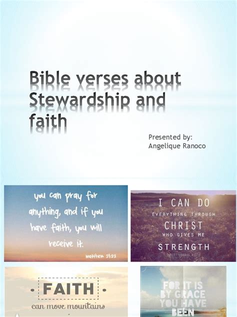 Bible Verses About Stewardship and Faith