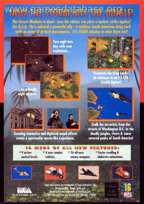 Jungle Strike - Sega Genesis - Artwork - Box Back