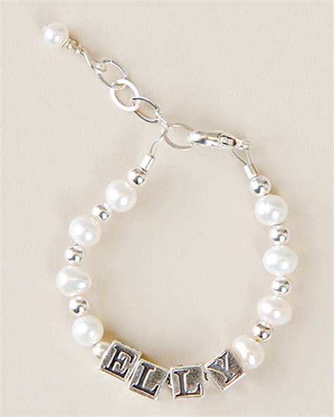 Silver & Pearl Name Bracelet - One Small Child