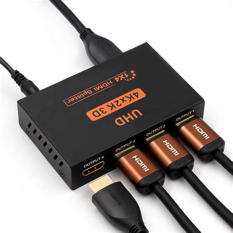 ZHIYUEN® HDMI Splitter 4K 1 in 4 Out, 4K HDCP V1.4,HDMI Splitter 1X4 ...