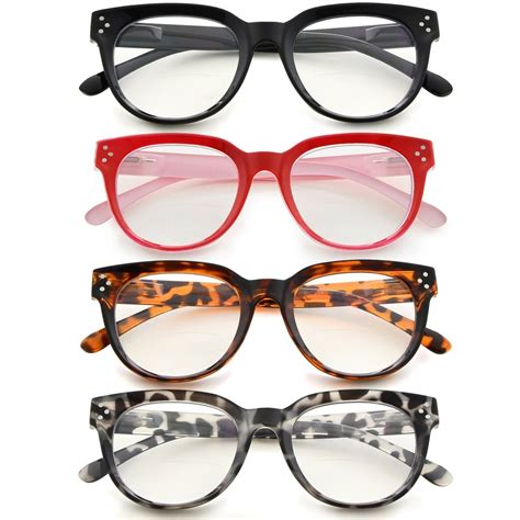 Bifocal Reading Glasses Stylish Oval for Women BR9110-4pack