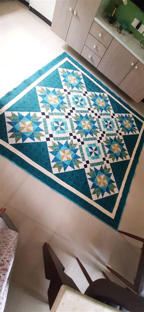 Queen Size Quilt Blue and Green Quilt Bed Quilt Custom - Etsy