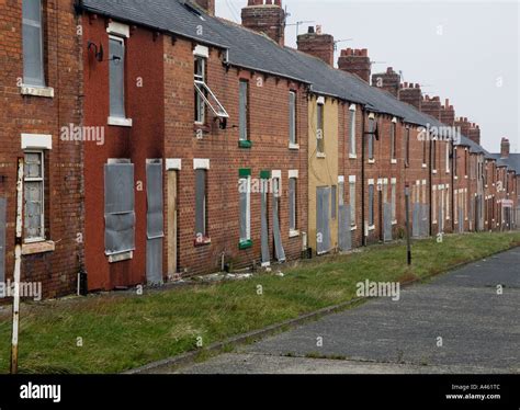 Abandoned miners houses in Easington Colliery, County Durham, Great Stock Photo, Royalty Free ...