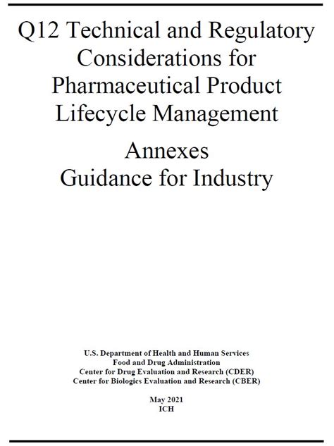 ICH Q12 Examples - Pharmaceutical Product Lifecycle Management Examples - FDA Guidance - Quality ...