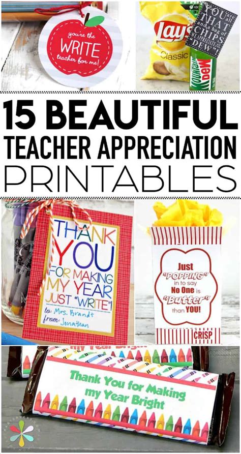 Teacher Appreciation Printables: Fun Free Tags for Teacher Gifts!