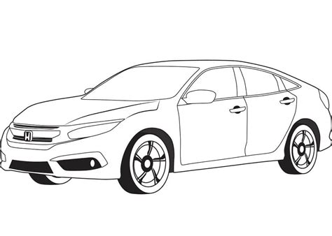 Honda Civic coloring page - Download, Print or Color Online for Free