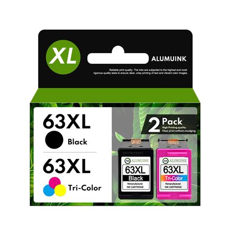 63XL 2 Pack Black/Tri-Color Ink Cartridge Replacement for HP Officejet 5255 5257 5258 5259 5200 ...