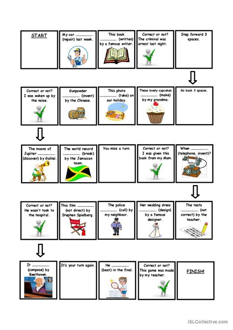 Passive voice (Past Simple) Borad ga…: English ESL worksheets pdf & doc