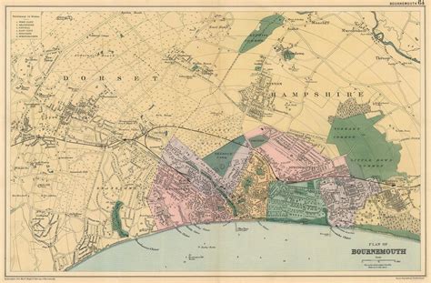 Old Map of Bournemouthcity Plan1890rare Mapantique - Etsy